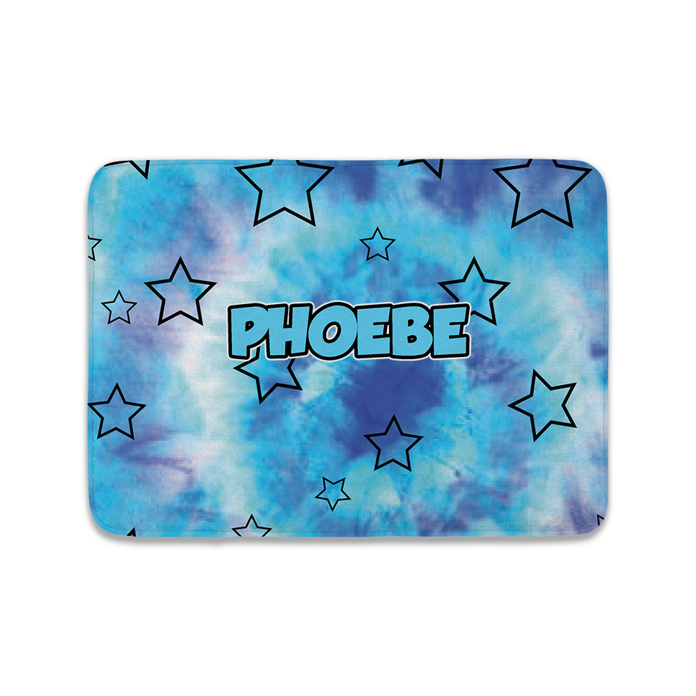 PERSONALIZED FLOOR MAT-BLUE STAR TIE DYE